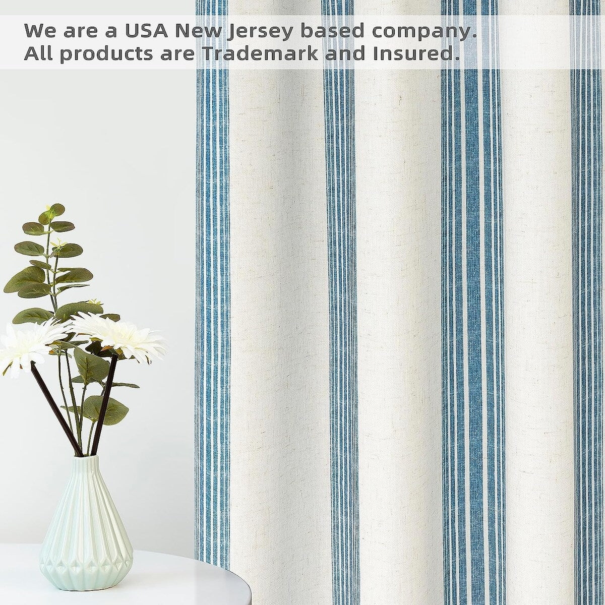 DriftAway Chris Vertical Striped Pattern Linen Textured Lined Blackout Window Curtains