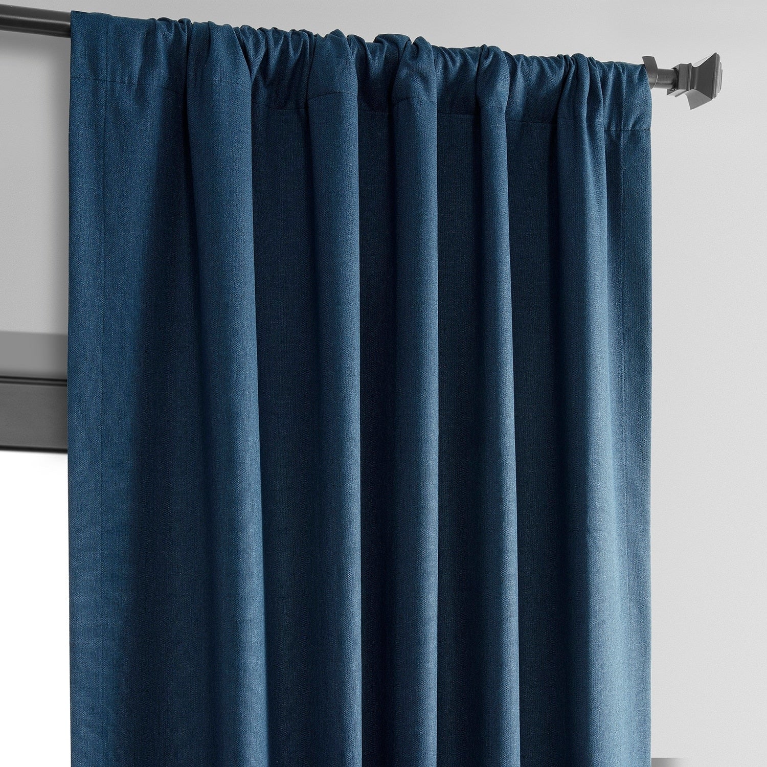 Exclusive Fabrics Vintage Thermal Cross Linen Weave Blackout Curtains (1 Panel)