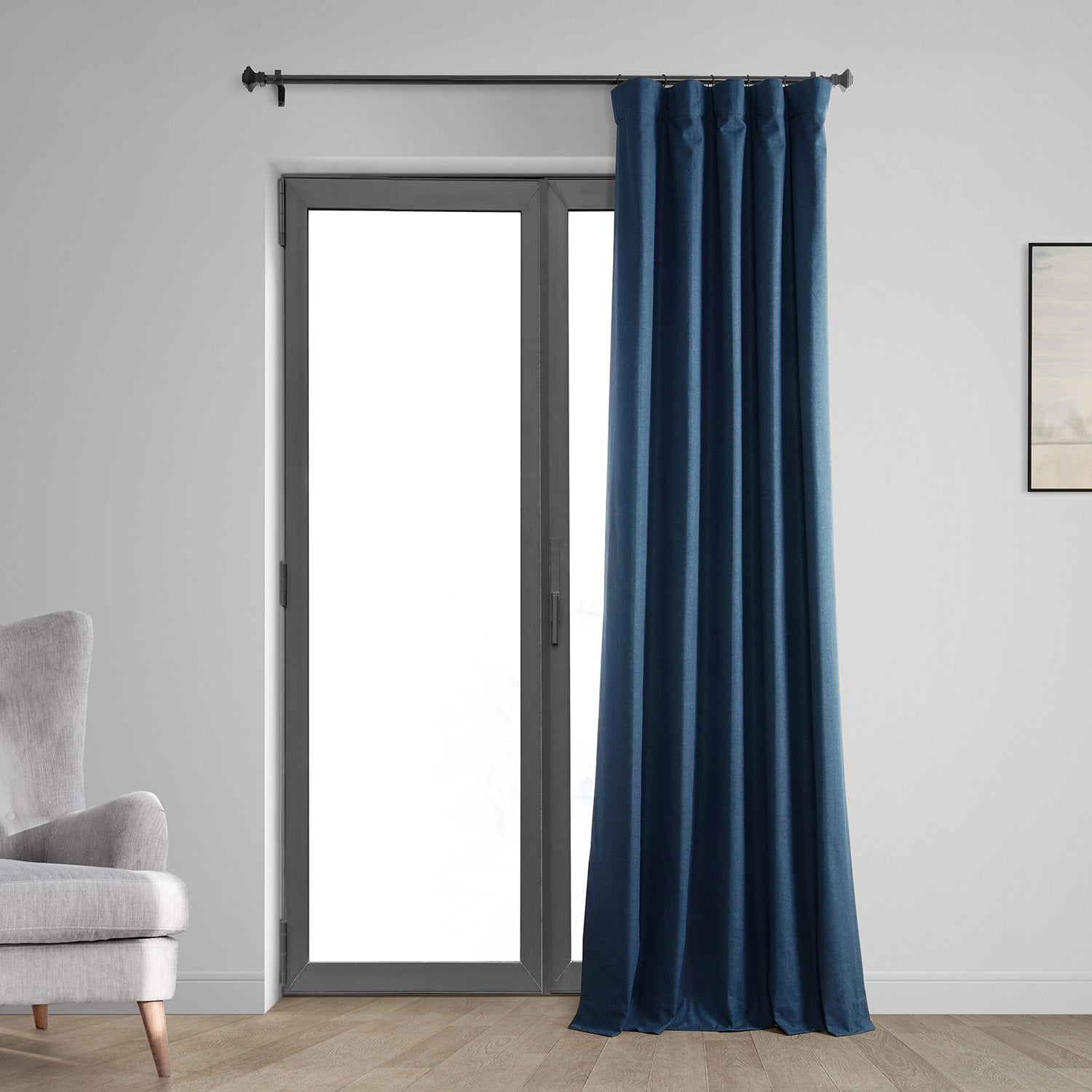 Exclusive Fabrics Vintage Thermal Cross Linen Weave Blackout Curtains (1 Panel)