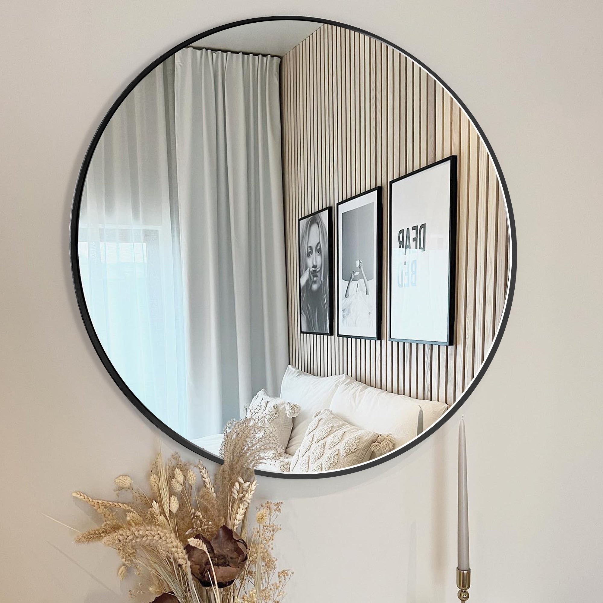 Modern Bathroom Wall Mounted Round Vanity Mirror