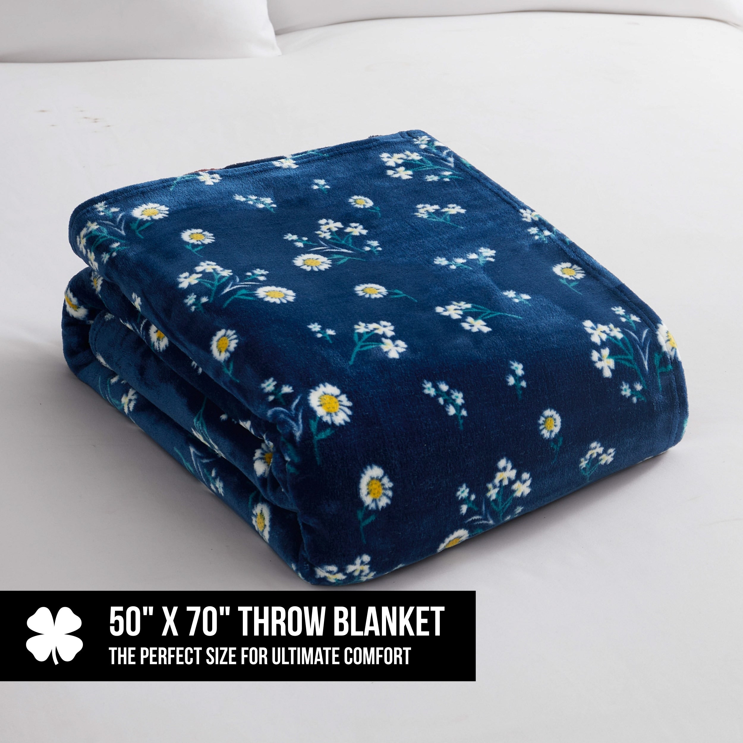 Lucky Brand Daisy Throws Plush 50 x 70 Throw Blanket