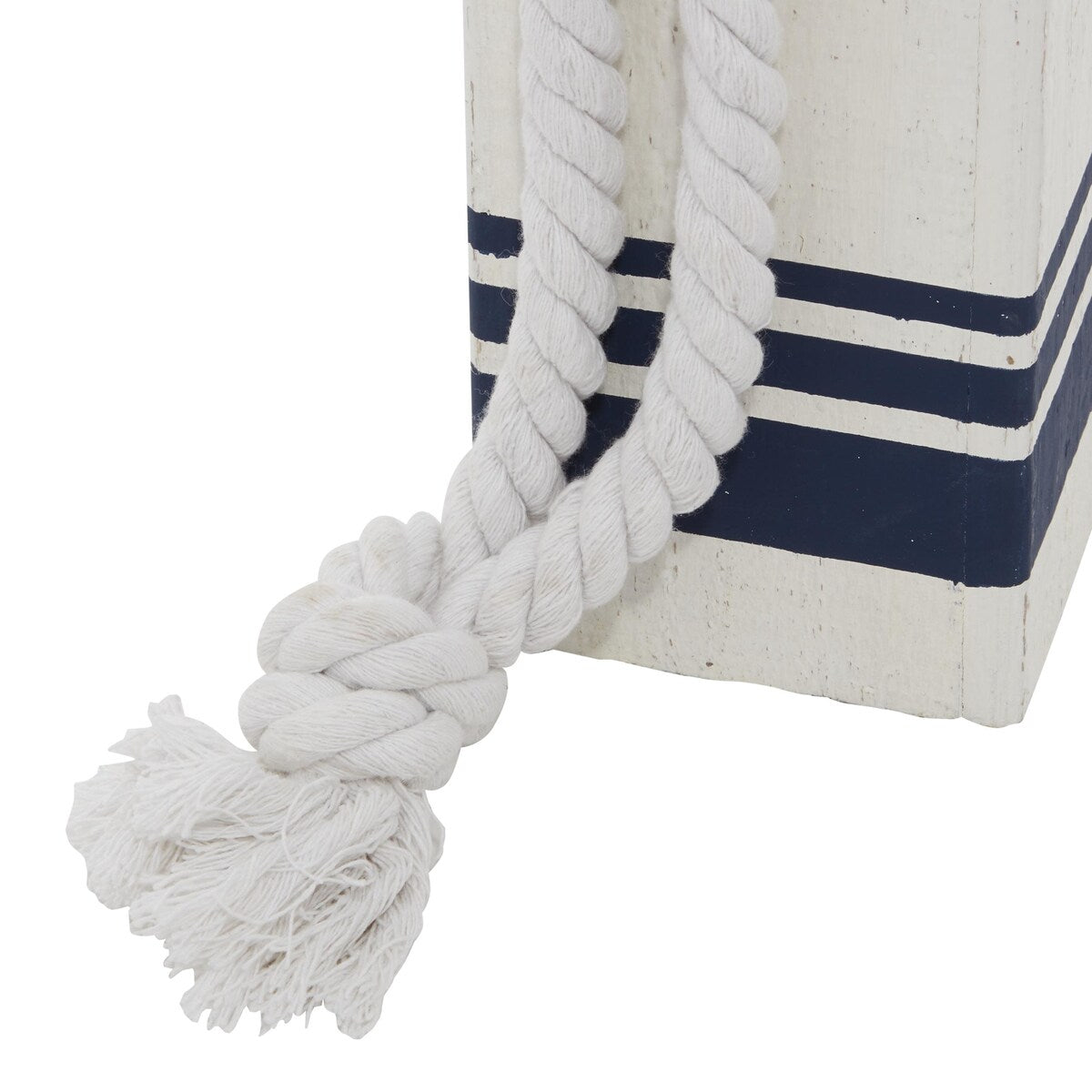 Wood Buoy Handmade Decorative Sculpture with Rope Accents - Set of 3 White - Roche River Decor