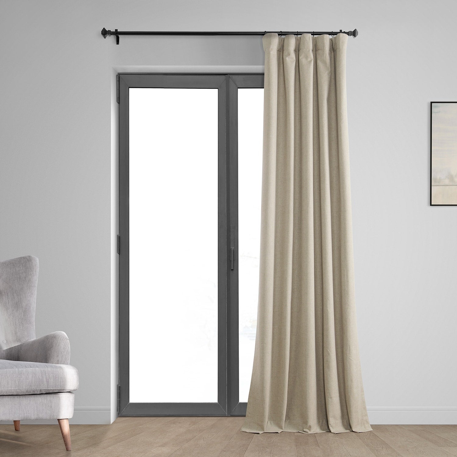 Exclusive Fabrics Vintage Thermal Cross Linen Weave Blackout Curtains (1 Panel)