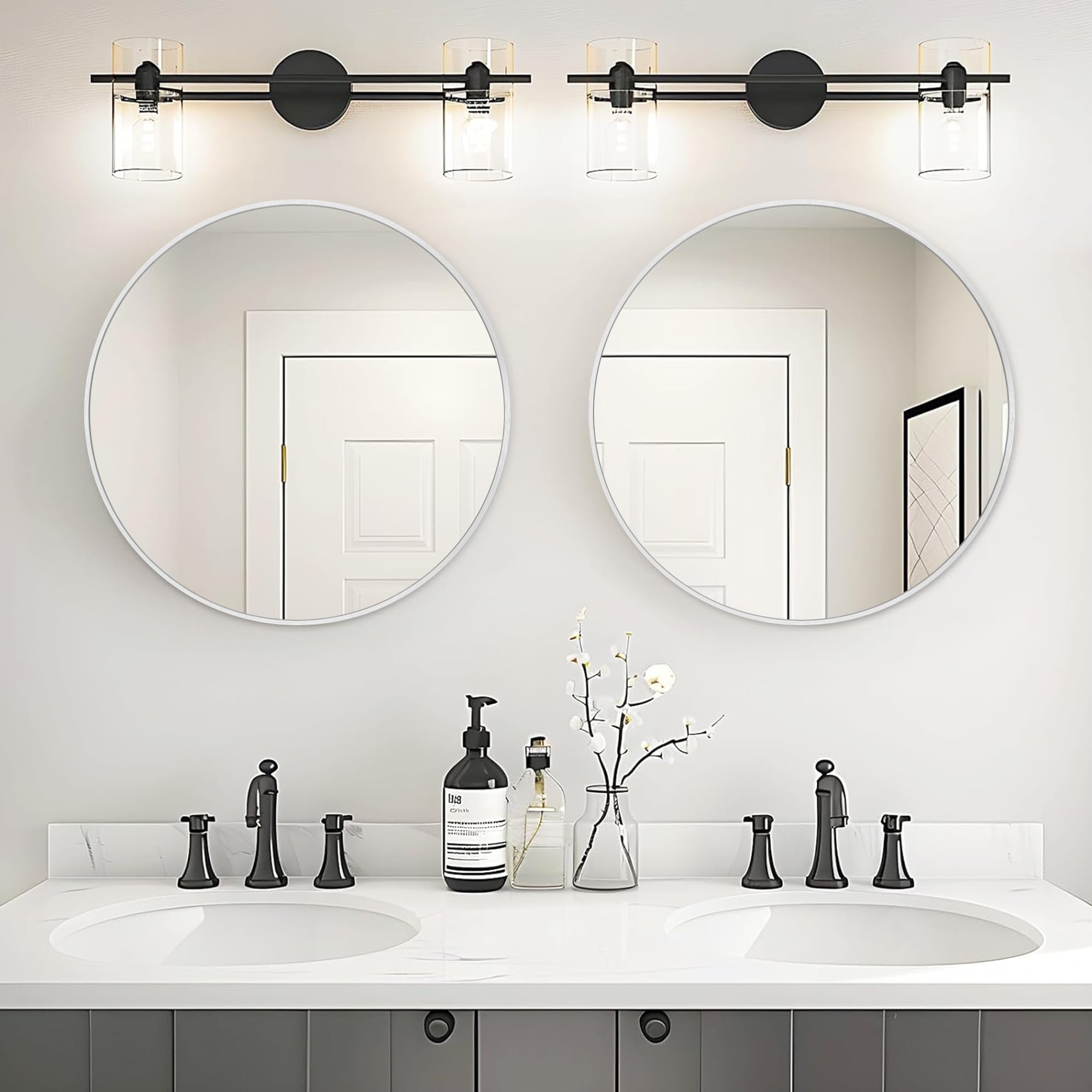 Modern Bathroom Wall Mounted Round Vanity Mirror