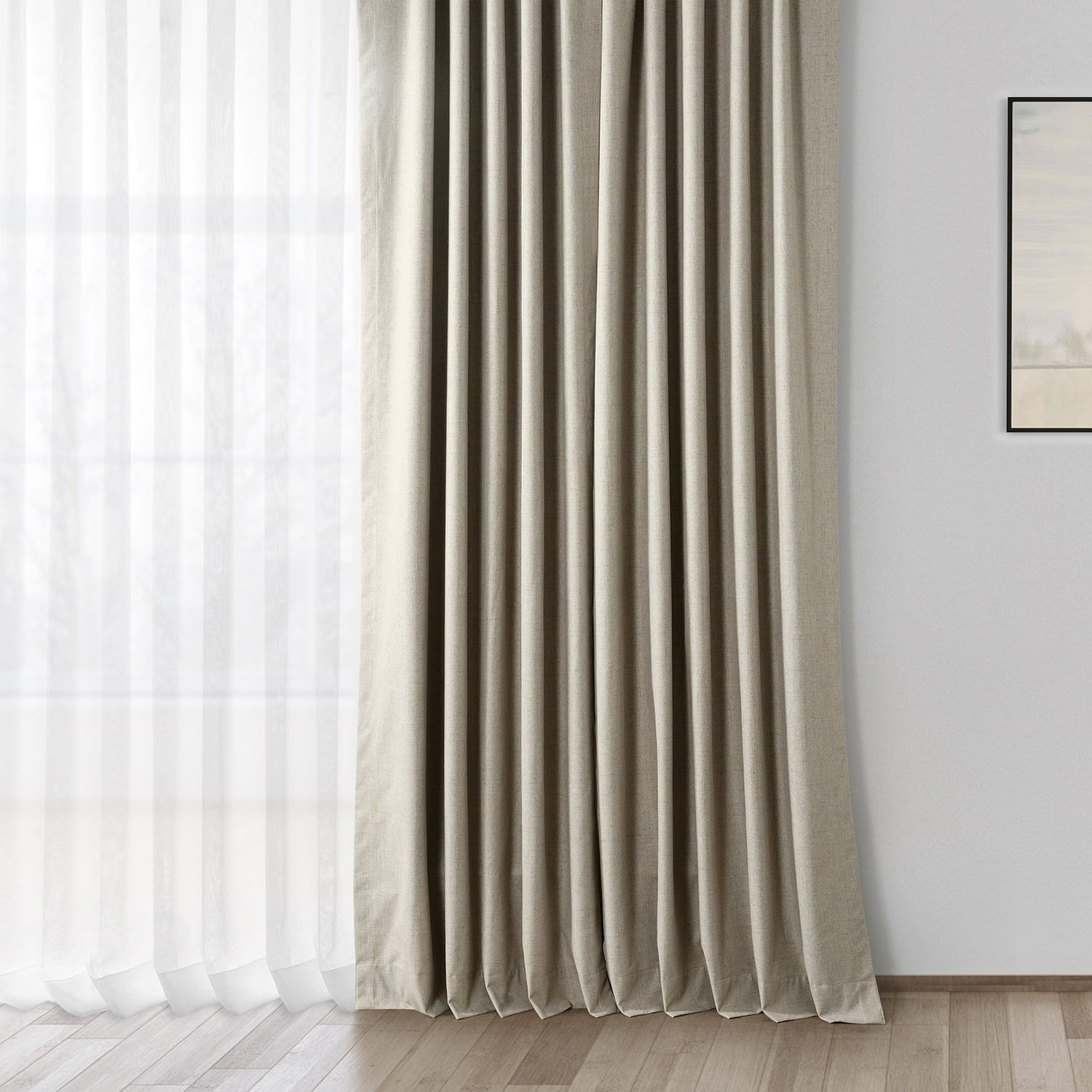 Exclusive Fabrics Vintage Thermal Cross Linen Weave Blackout Curtains (1 Panel)