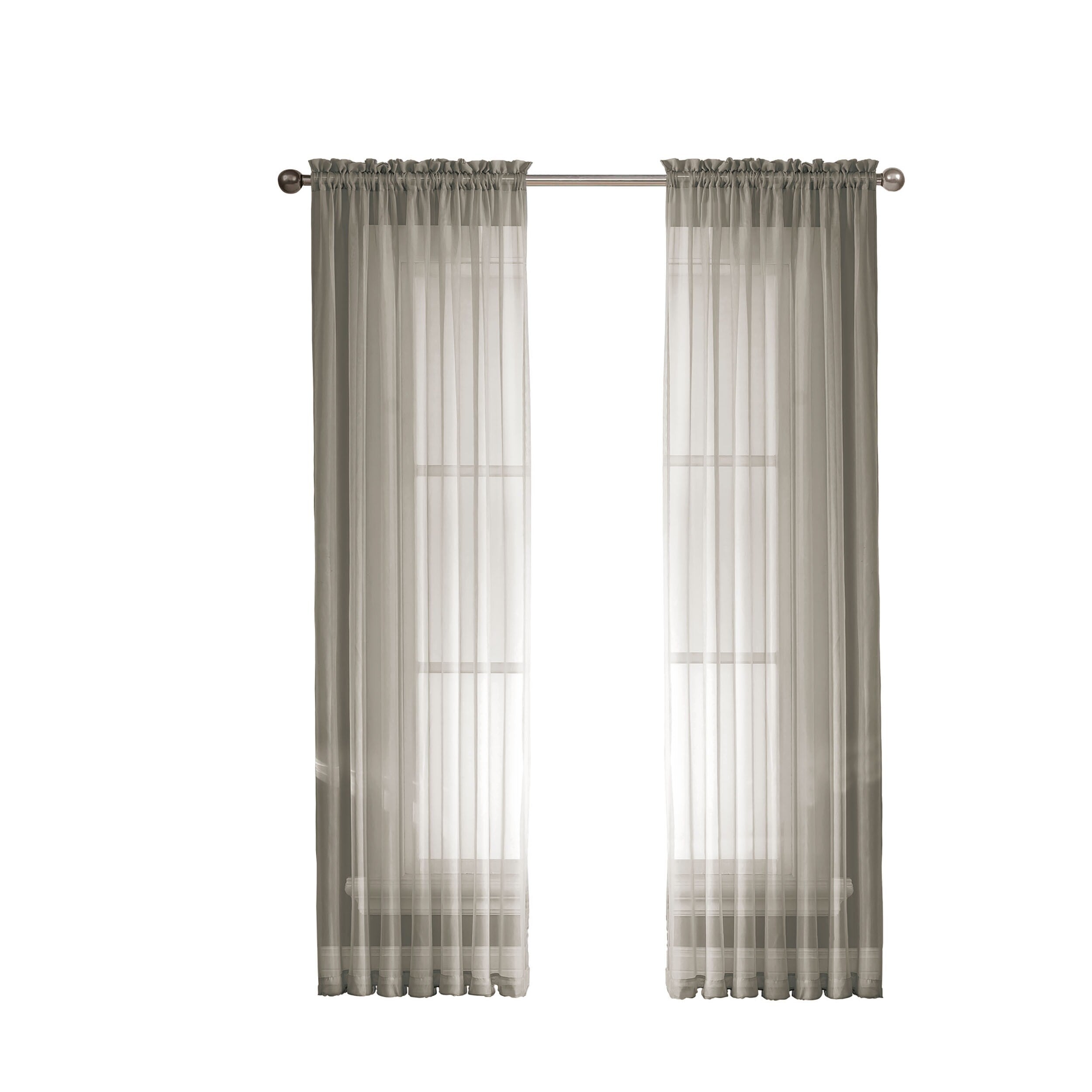 Window Elements Diamond Sheer Voile Extra Wide, 56 Inch Wide. Rod Pocket Curtain Panel