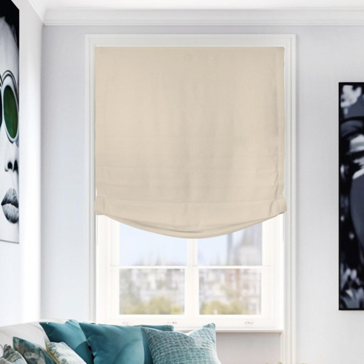 CHICOLOGY Cordless Roman Shades, Relaxed Window Blinds