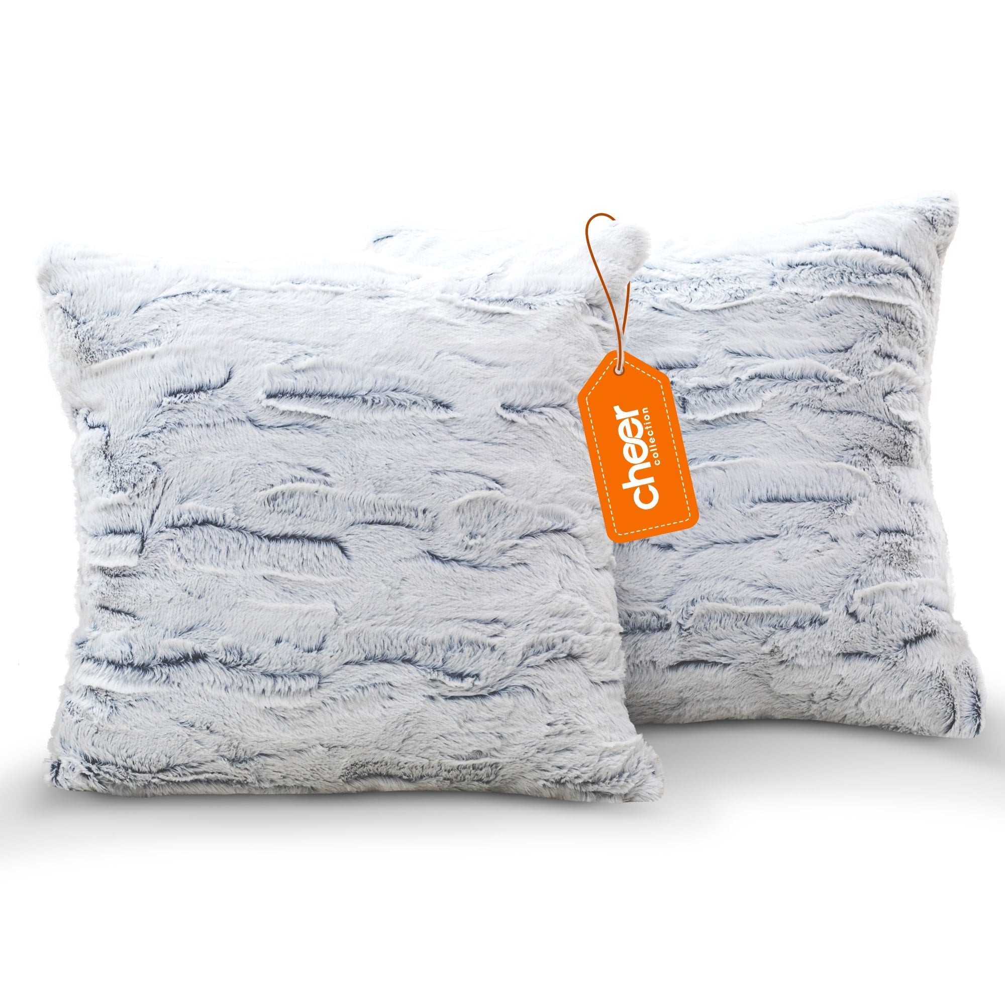 Cheer Collection Embossed Faux Fur Throw Pillows