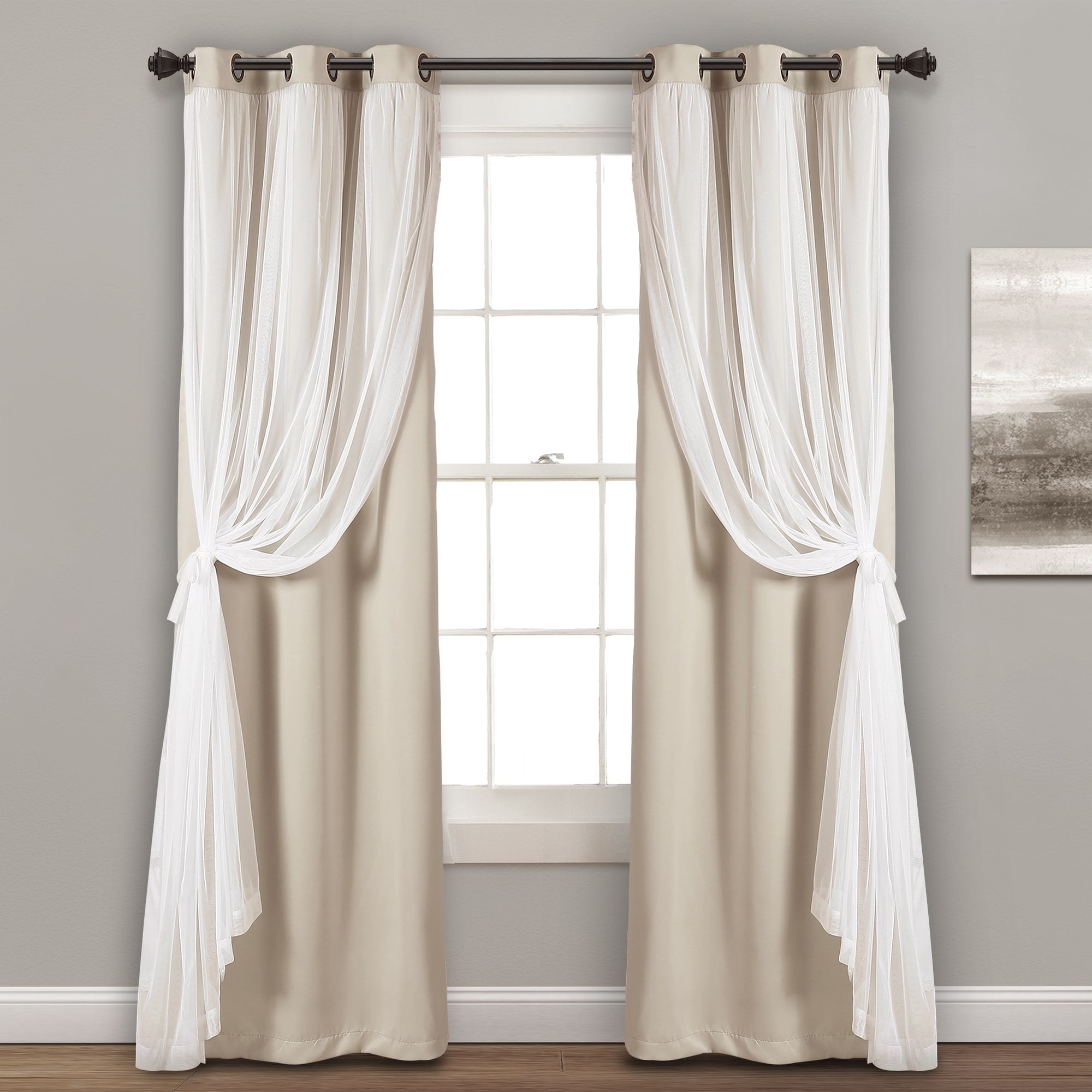 Lush Decor Grommet Sheer Panel Pair with Insulated Blackout Lining