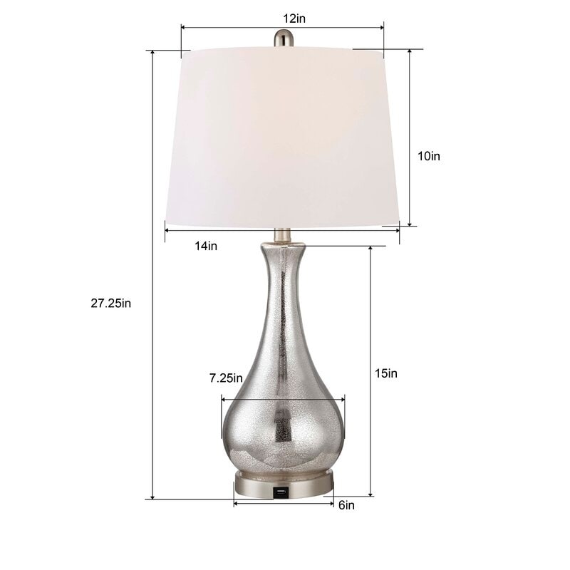 27.25 Table Lamp Set with USB (Set of 2)