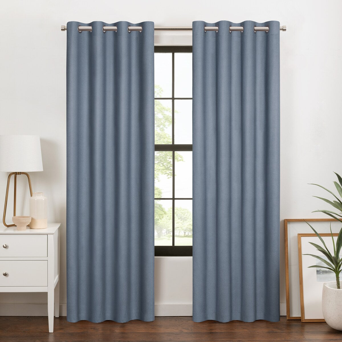 Eclipse Blackout Curtains, Larissa Solid Grommet Curtains