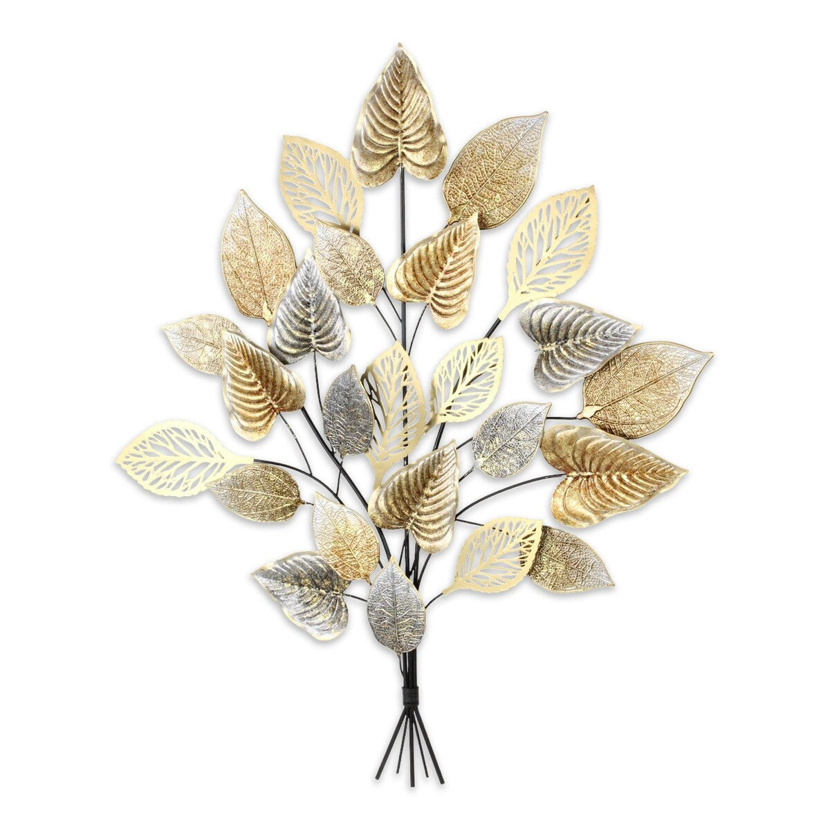 Doria Multicolor Metal Rustic Fall Themed Leaf Bouquet Decor