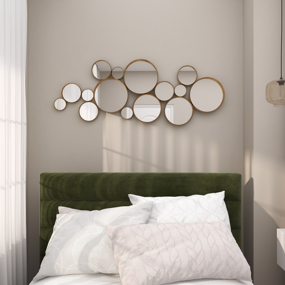 Metal Bubble Cluster Room Wall Mirror - Gold - CosmoLiving by Cosmopolitan