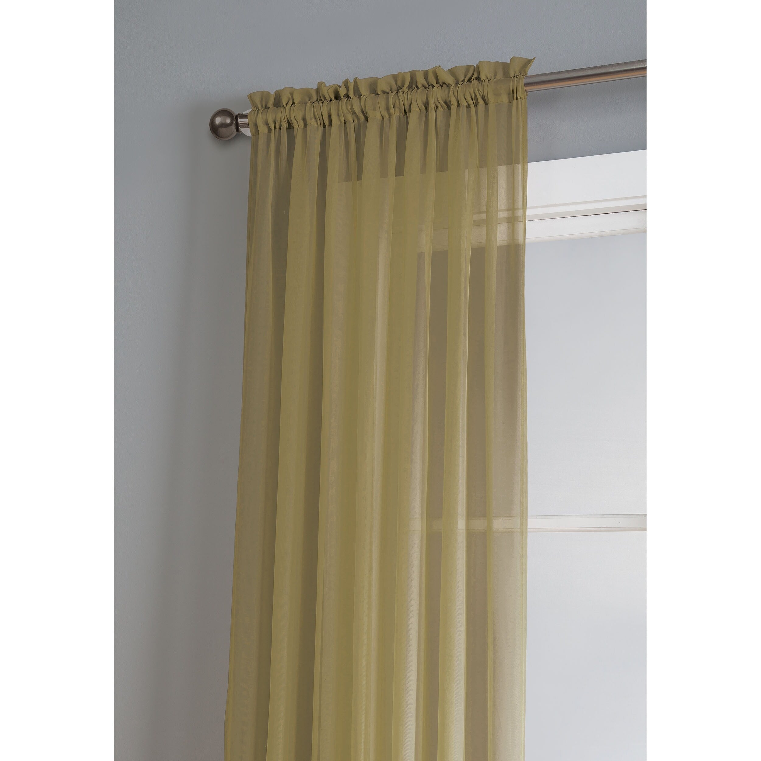 Window Elements Diamond Sheer Voile Extra Wide, 56 Inch Wide. Rod Pocket Curtain Panel