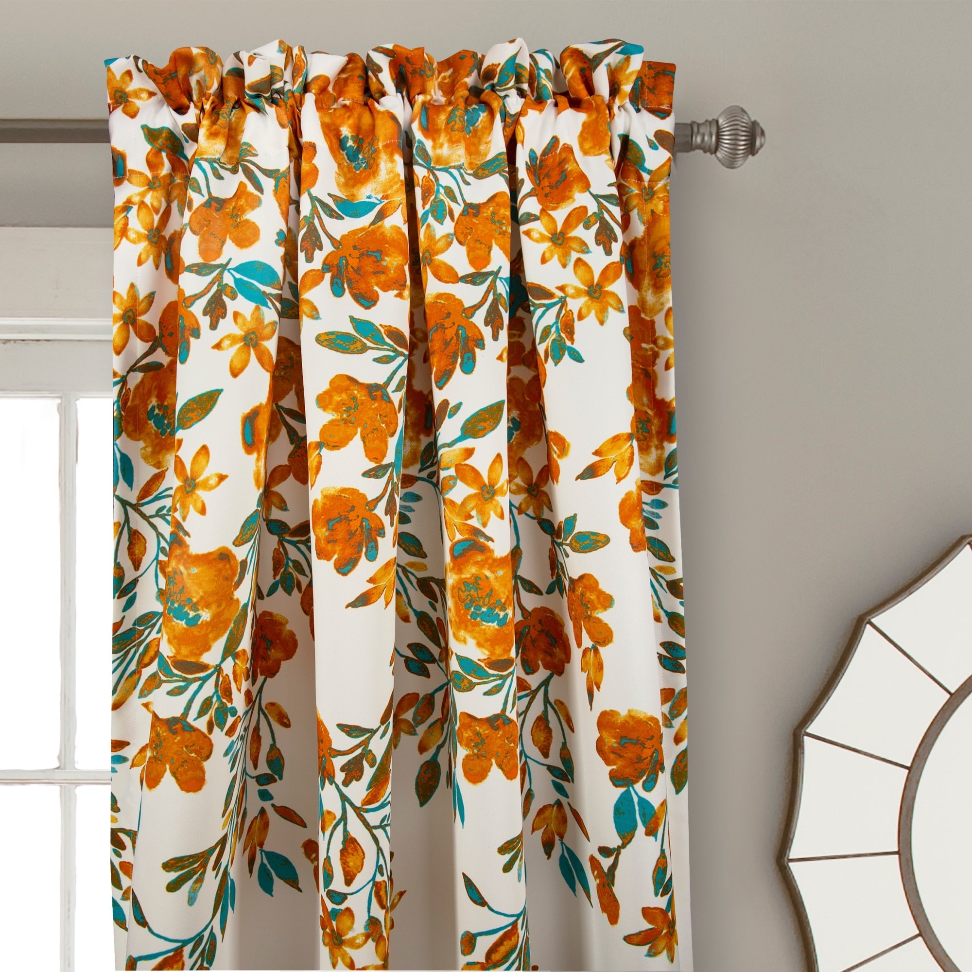 Porch & Den Elcaro Floral Room Darkening Curtain Panel Pair