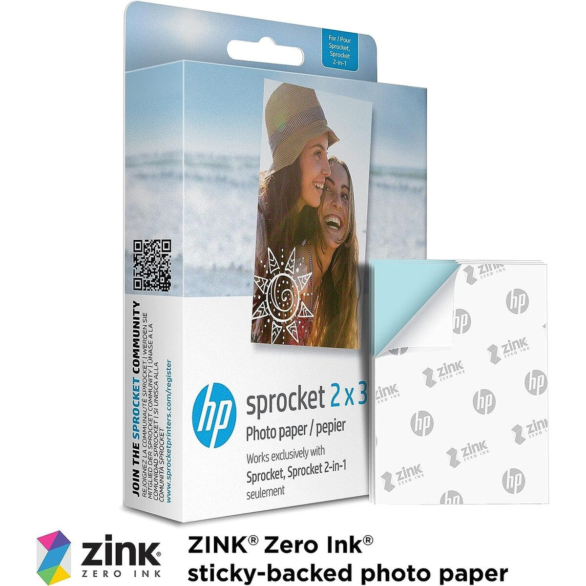 HP Sprocket 2 x 3 Premium Sticky-Backed Zink Photo Paper