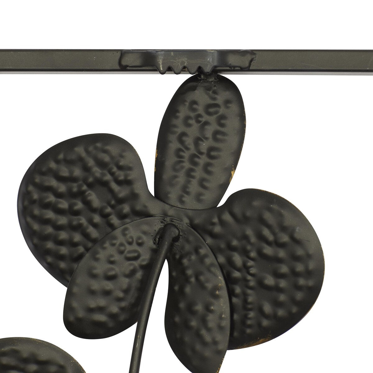 Metal Floral Orchid Home Wall Decor with Black Frame - Set of 2 Black - Roche River Decor