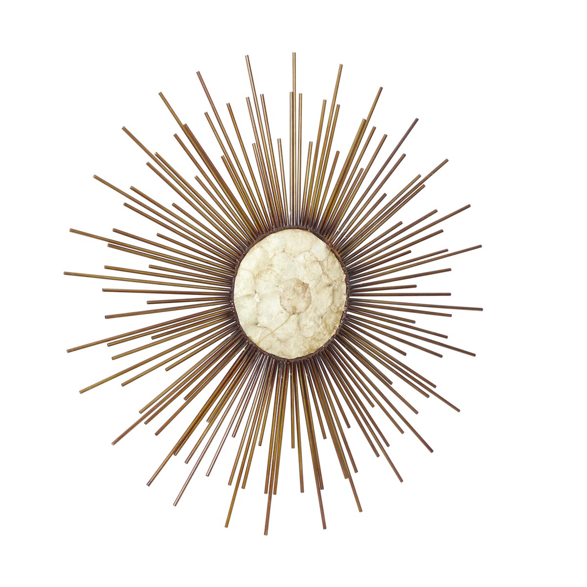 Metal Sunburst Home Wall Decor with Cream Capiz Shell Center - Copper - Roche River Decor