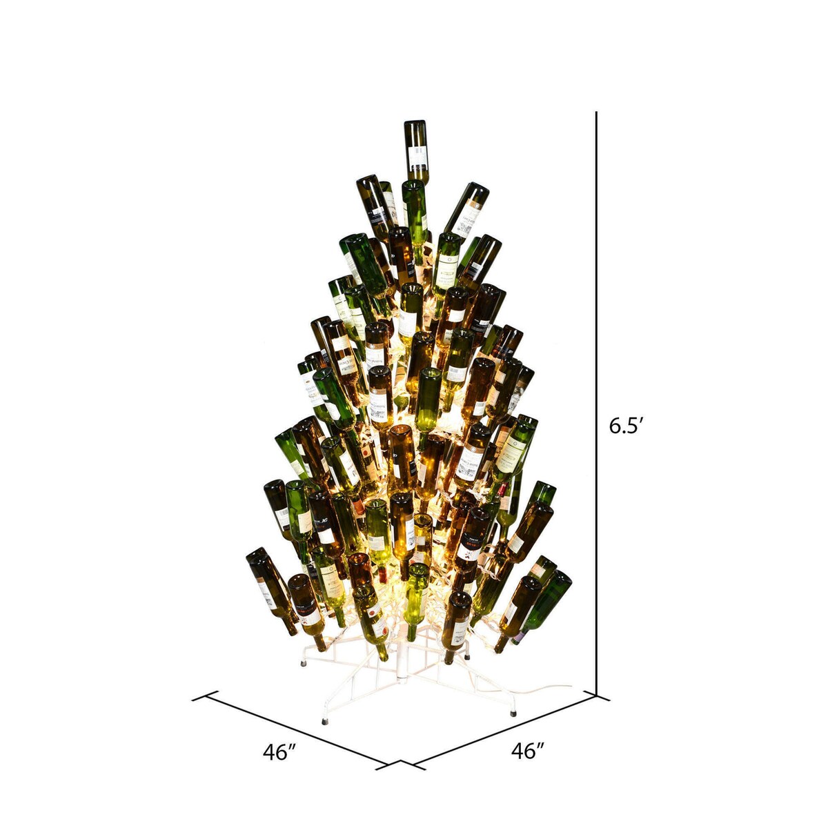 Vickerman 6.5' x 46 Artificial White Wine Bottle DuraL 600CL. Holds 121 bottles.