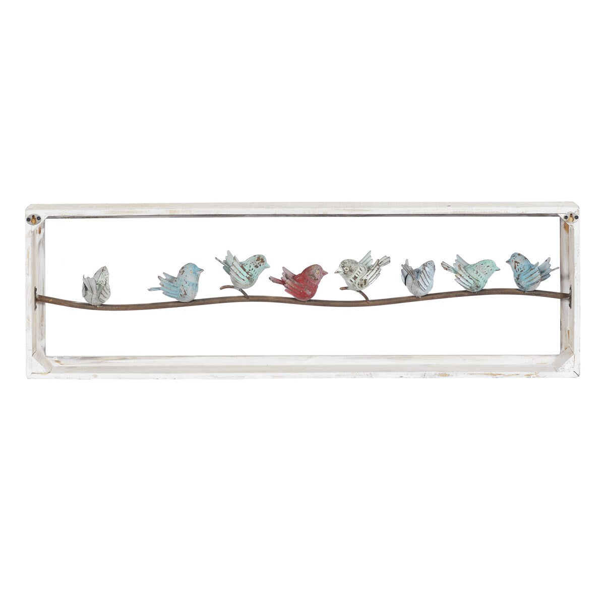 Metal Bird Home Wall Decor - White - Roche River Decor