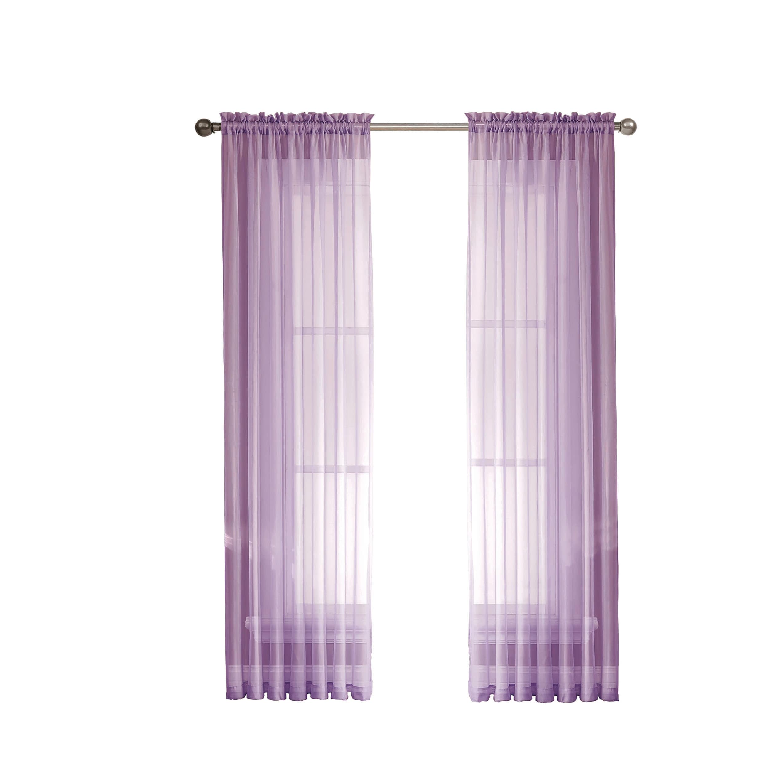 Window Elements Diamond Sheer Voile Extra Wide, 56 Inch Wide. Rod Pocket Curtain Panel