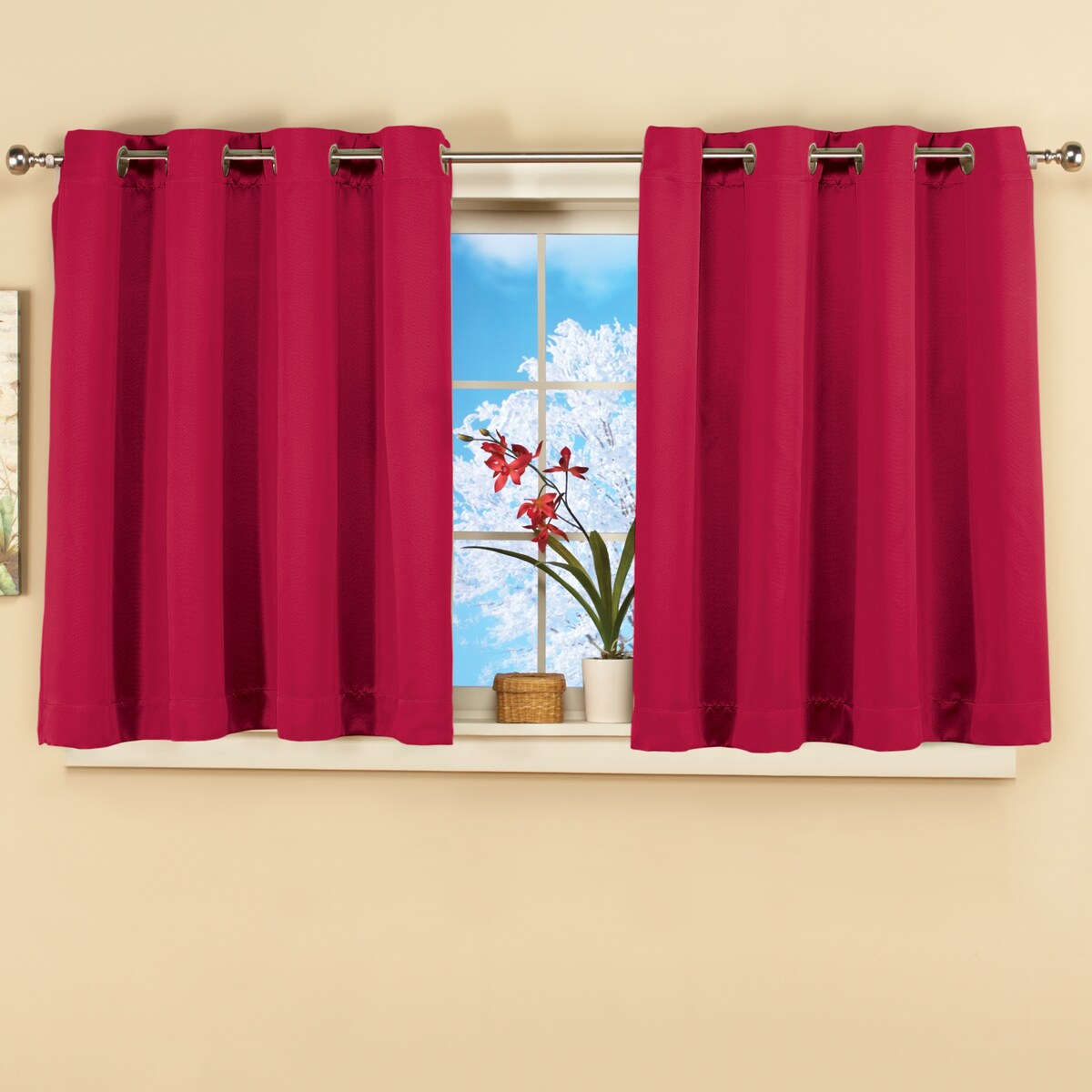 Short Blackout Window Curtain Panel with Easy Open-Close