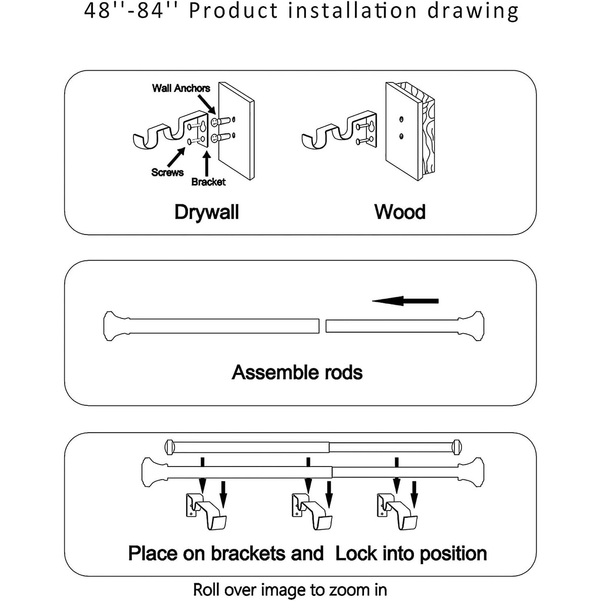 Round Ball Designer Double Drapery Adjustable Curtain Rod & Hardware