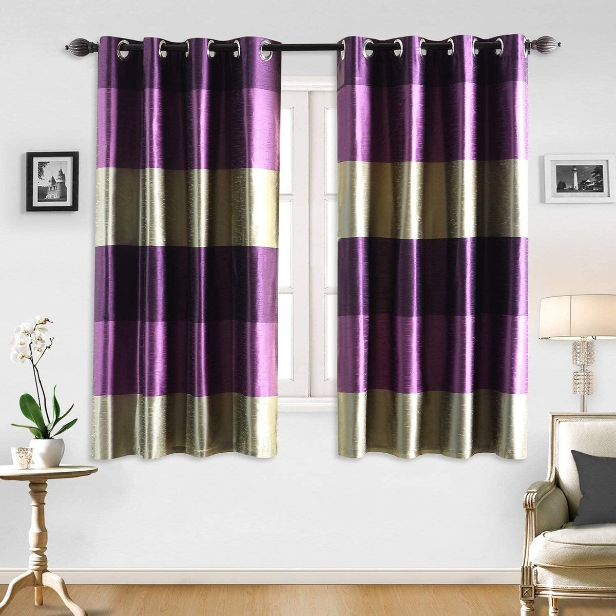 Deco Window 2 Pcs Blackout Curtain Panels Room Darkening Privacy with Thermal Insulation & Eyelets