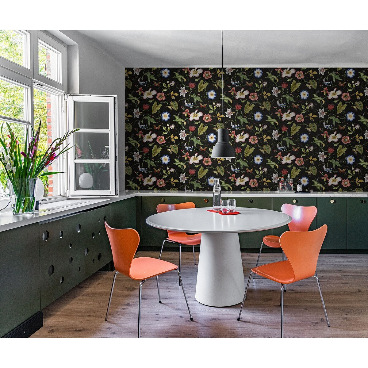 NextWall Summer Garden Floral Peel and Stick Wallpaper