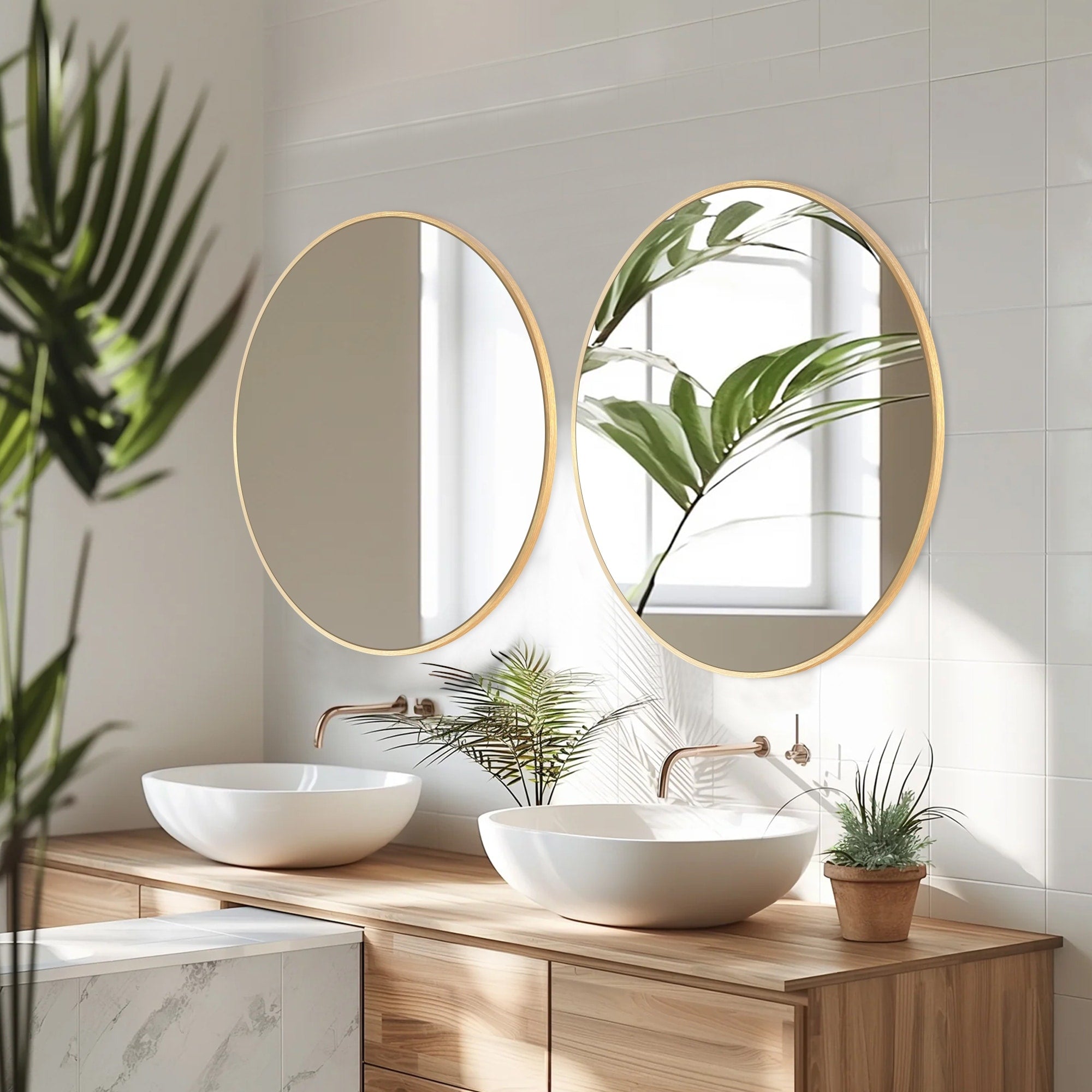 Modern Bathroom Wall Mounted Round Vanity Mirror