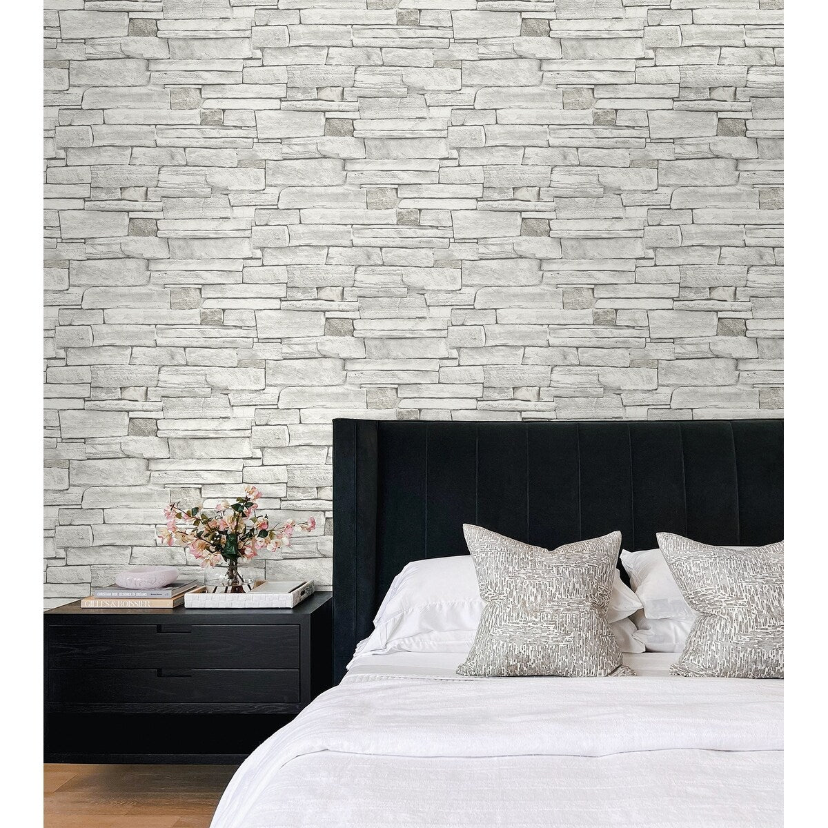 NextWall Stacked Stone Peel and Stick Wallpaper - 20.5 in. W x 18 ft. L