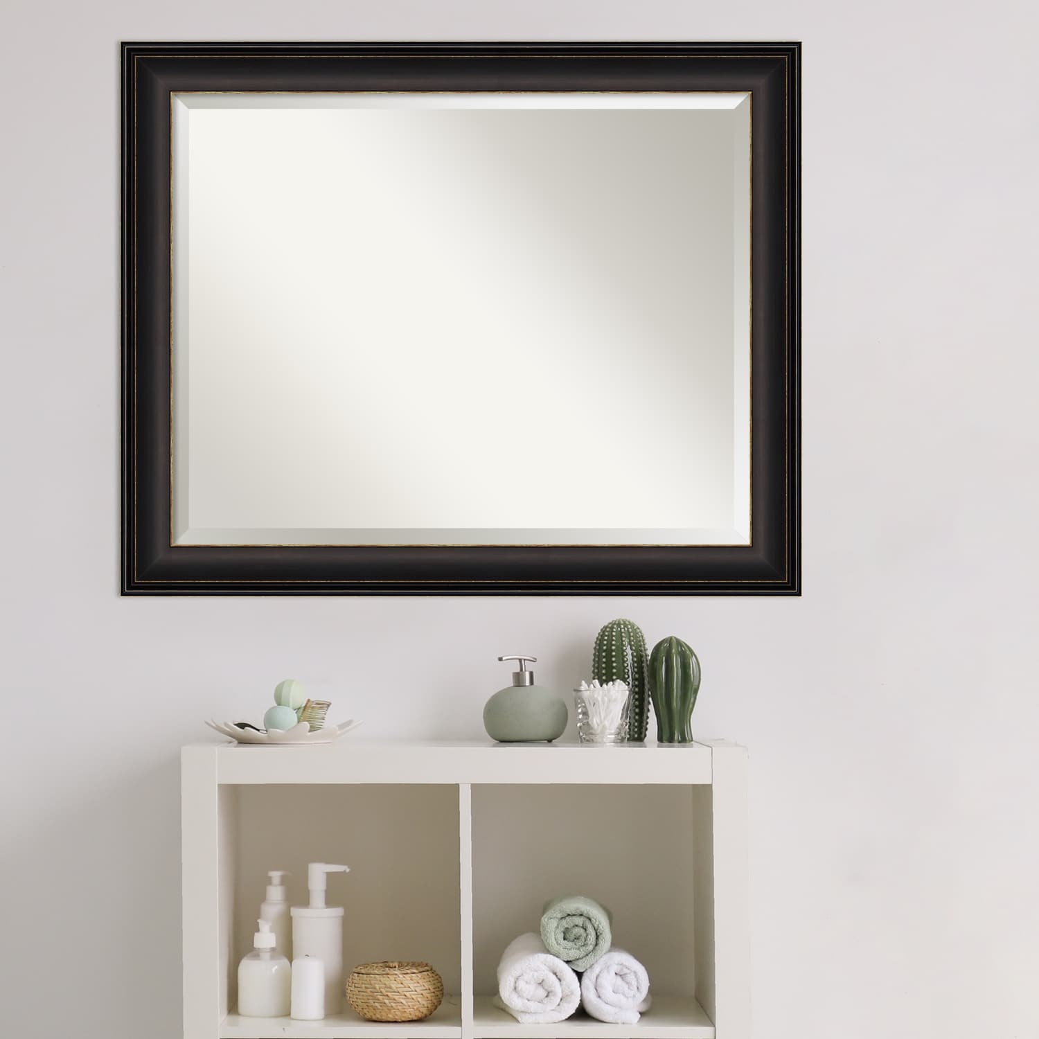 Beveled Bathroom Wall Mirror - Trio Oil Rubbed Bronze Frame - Trio Oil Rubbed Bronze