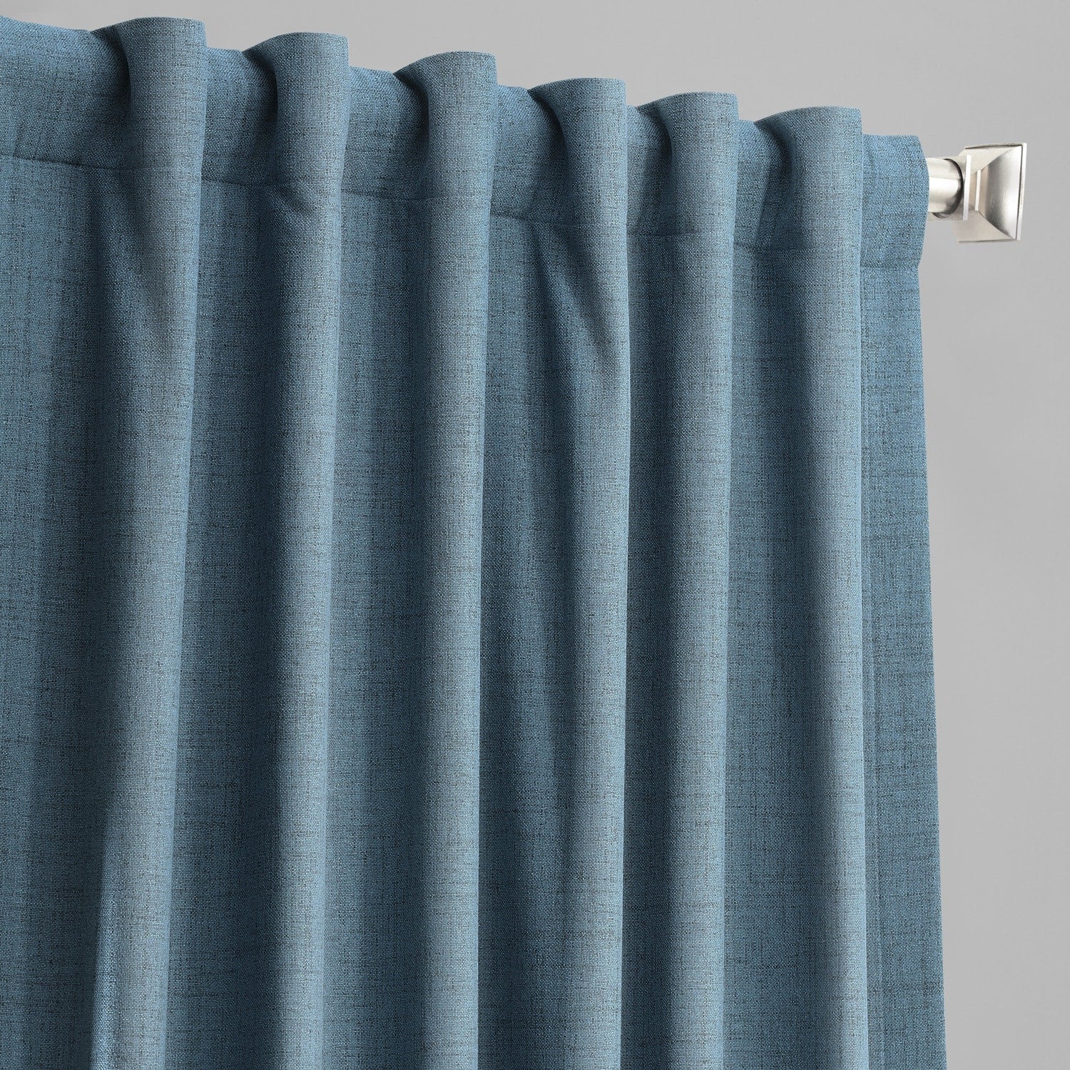 Exclusive Fabrics Vintage Thermal Cross Linen Weave Blackout Curtains (1 Panel)