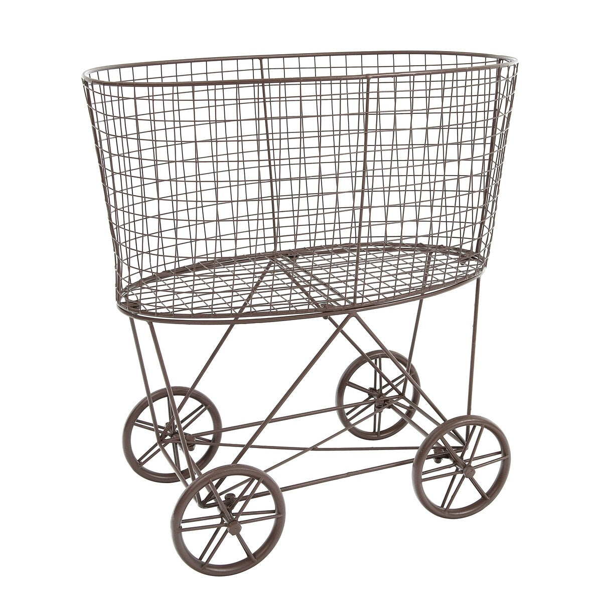 Metal Rolling Laundry Cart with Rack