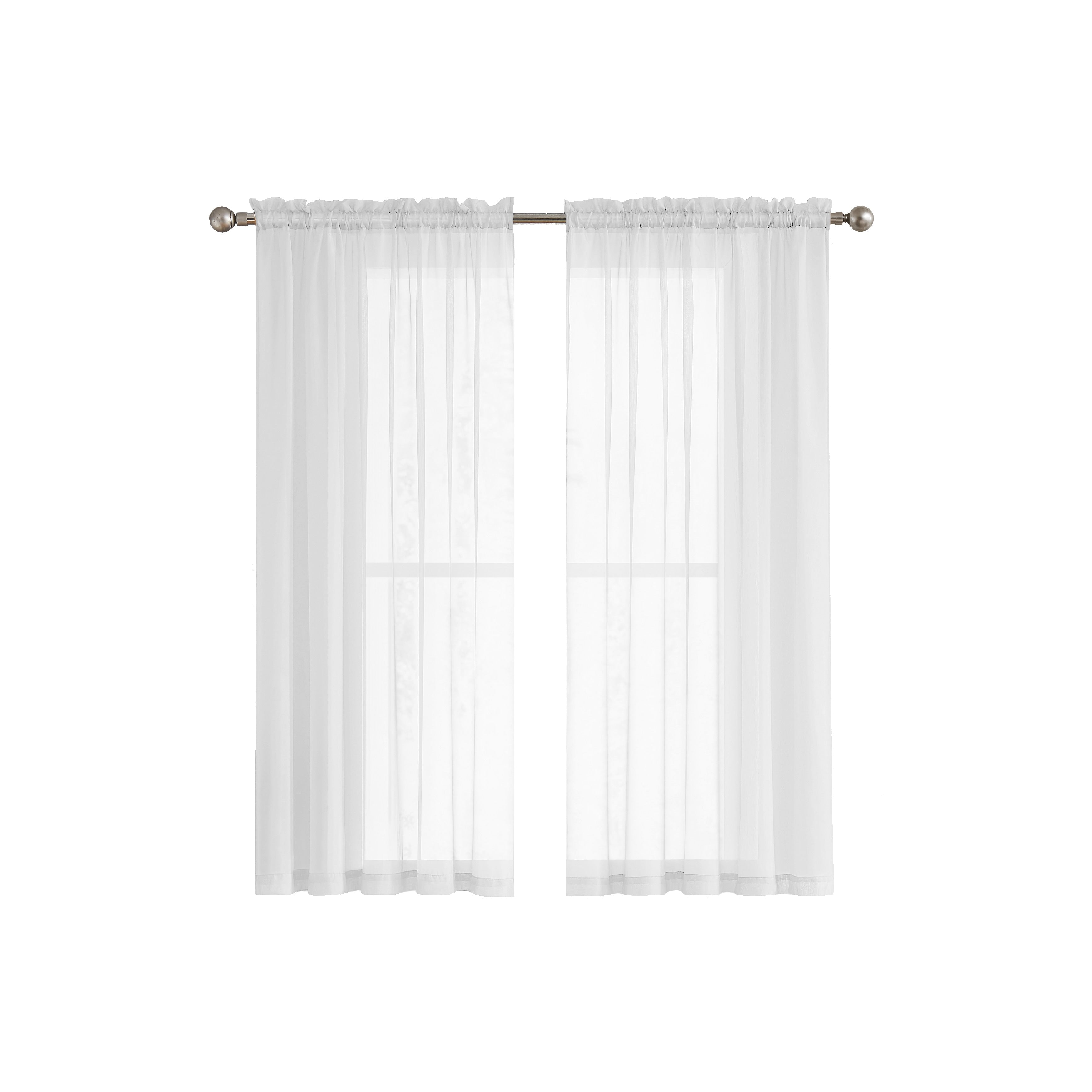 Window Elements Diamond Sheer Voile Extra Wide, 56 Inch Wide. Rod Pocket Curtain Panel