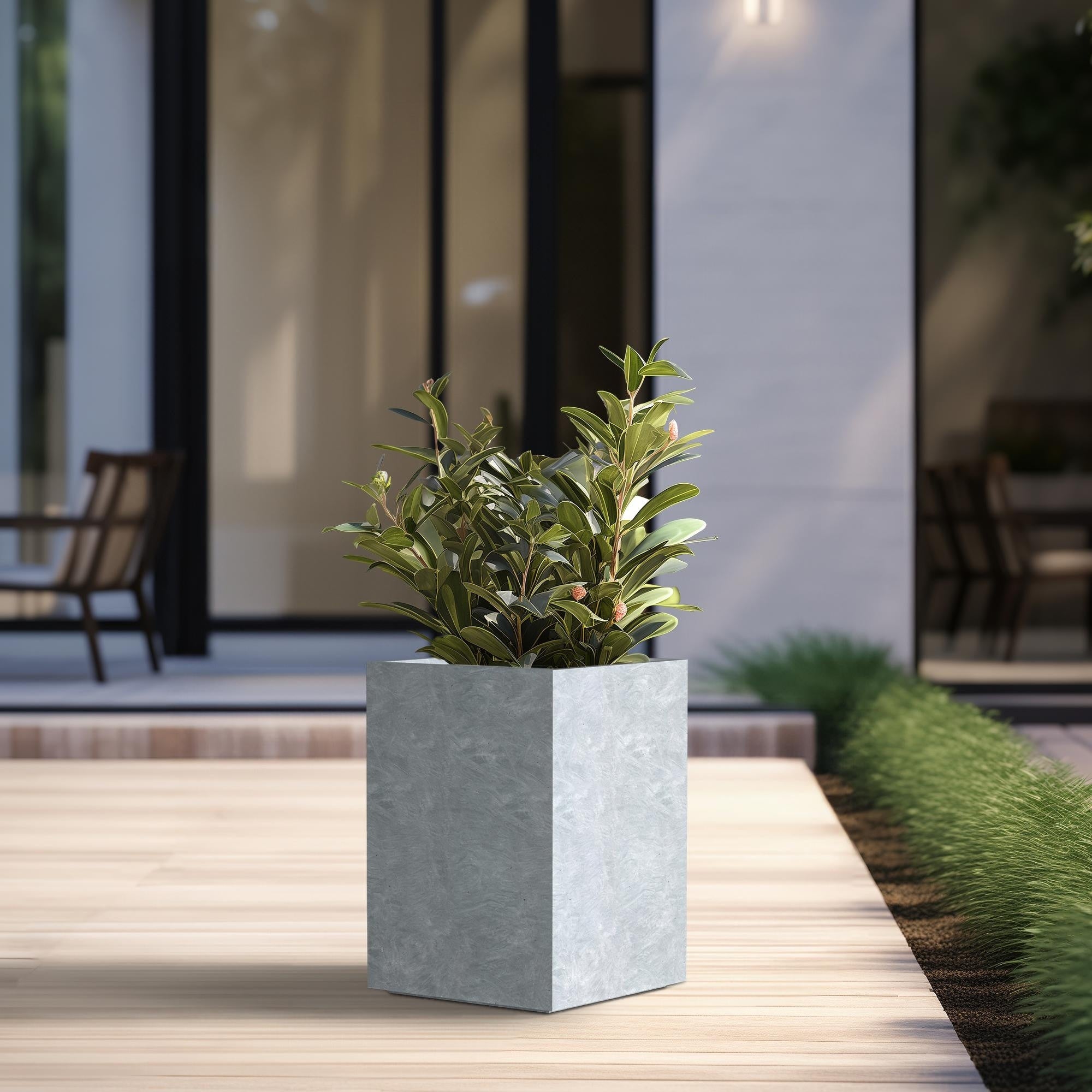 Tall Concrete Rectangle Plant Boxes / Large Indoor and Outdoor Flower Planters