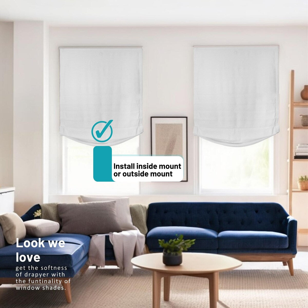 CHICOLOGY Cordless Roman Shades, Relaxed Window Blinds