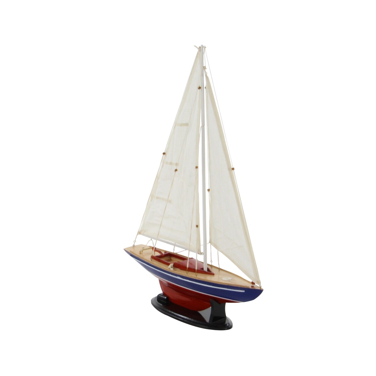 Wood Sail Boat Decorative Sculpture with Lifelike Rigging - Dark Brown - Roche River Decor