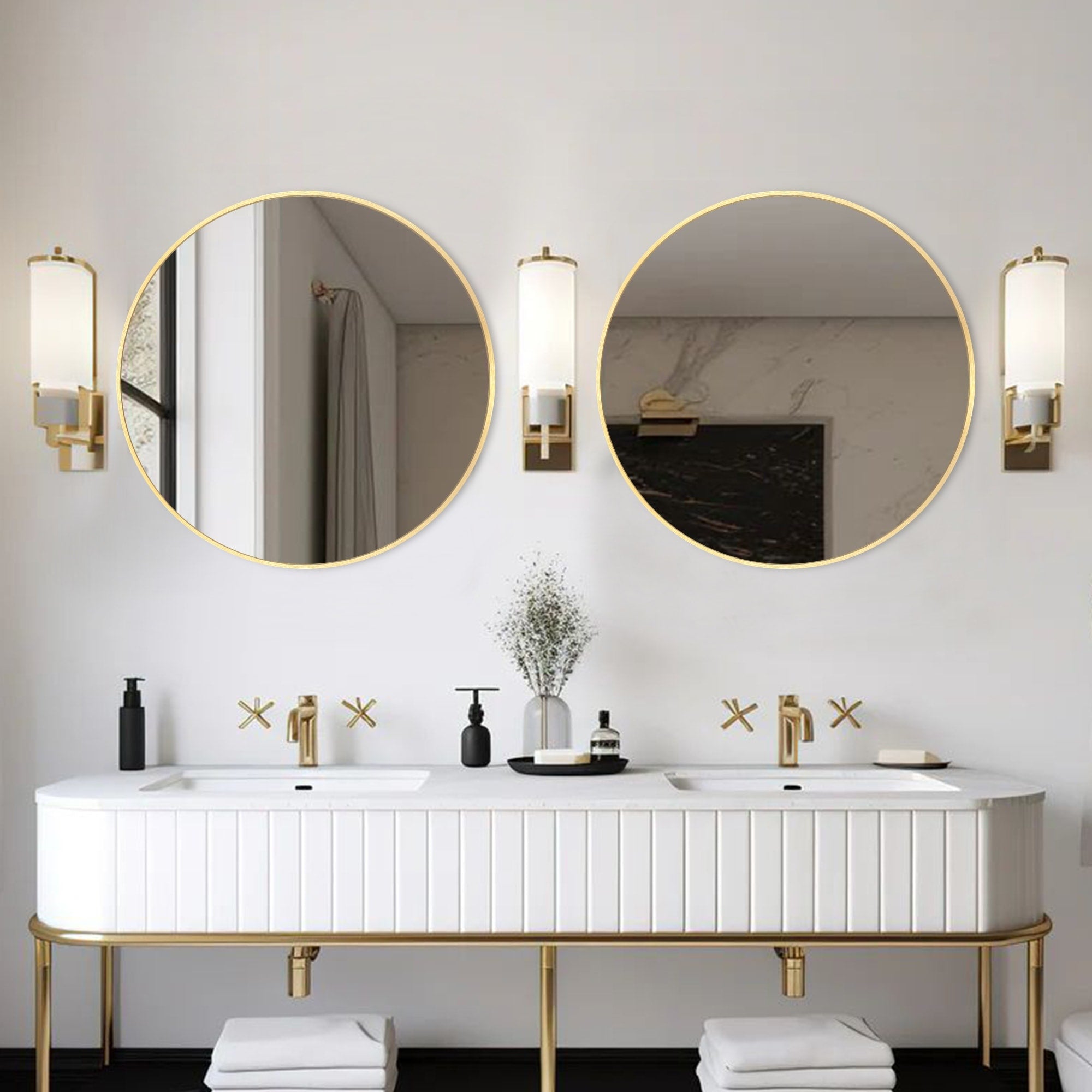 Modern Bathroom Wall Mounted Round Vanity Mirror