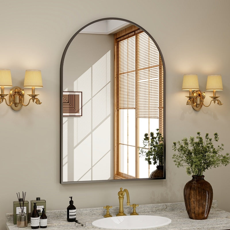 Bathroom Mirror Arch-Top Wall Mounted Decor Mirror