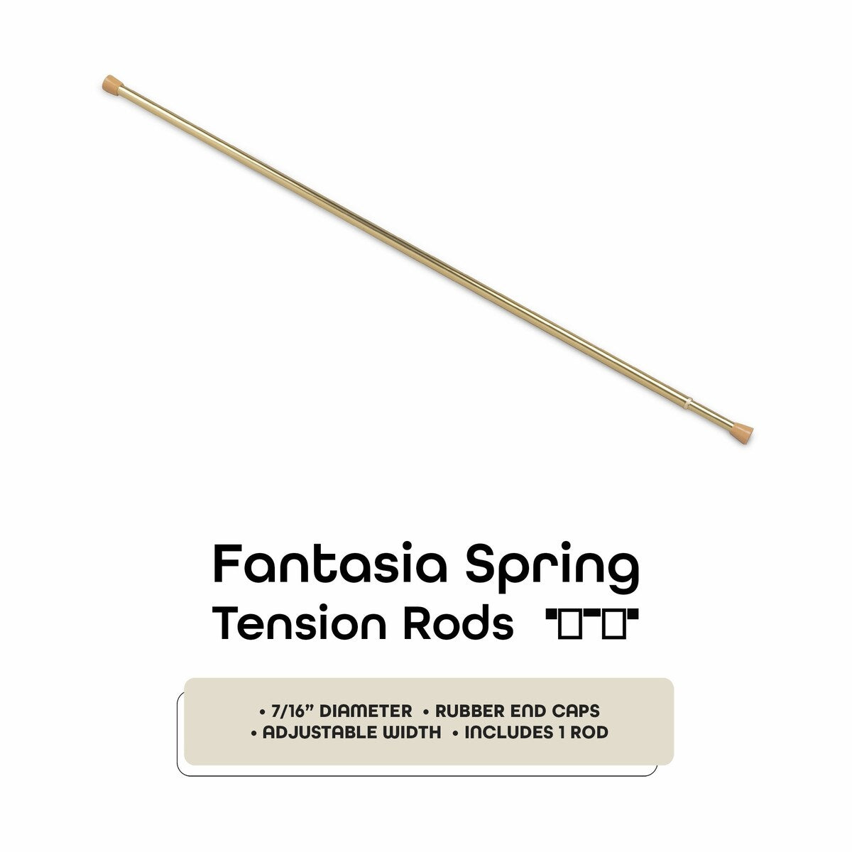 ACHIM Fantasia 7/16 Spring Tension Rod