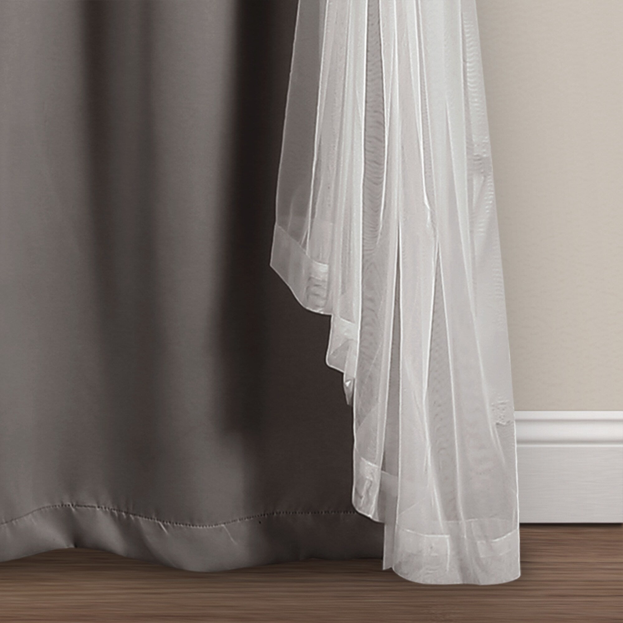 Lush Decor Grommet Sheer Panel Pair with Insulated Blackout Lining