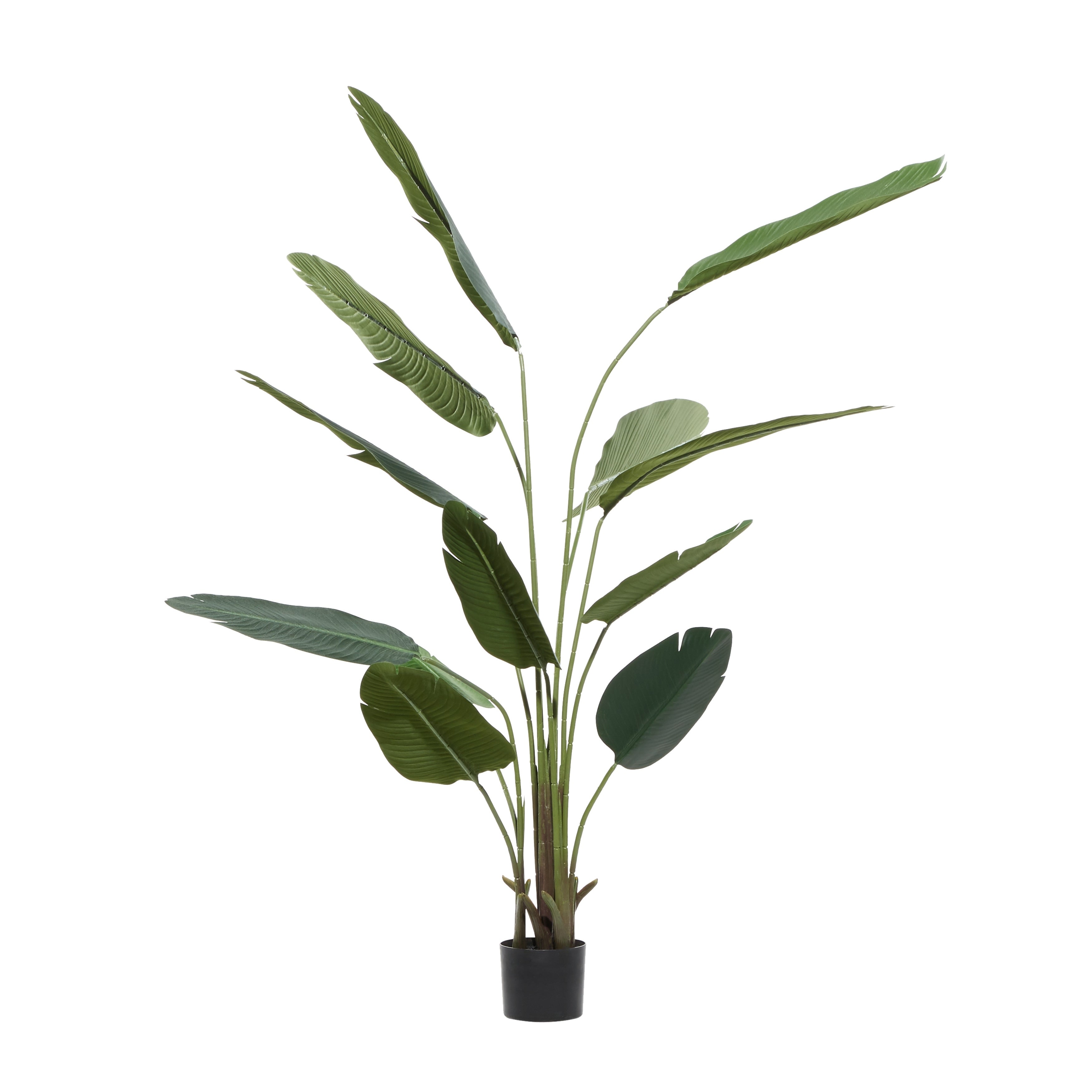 Traditional Green Tropical Faux Foliage Decorative Potted Tree