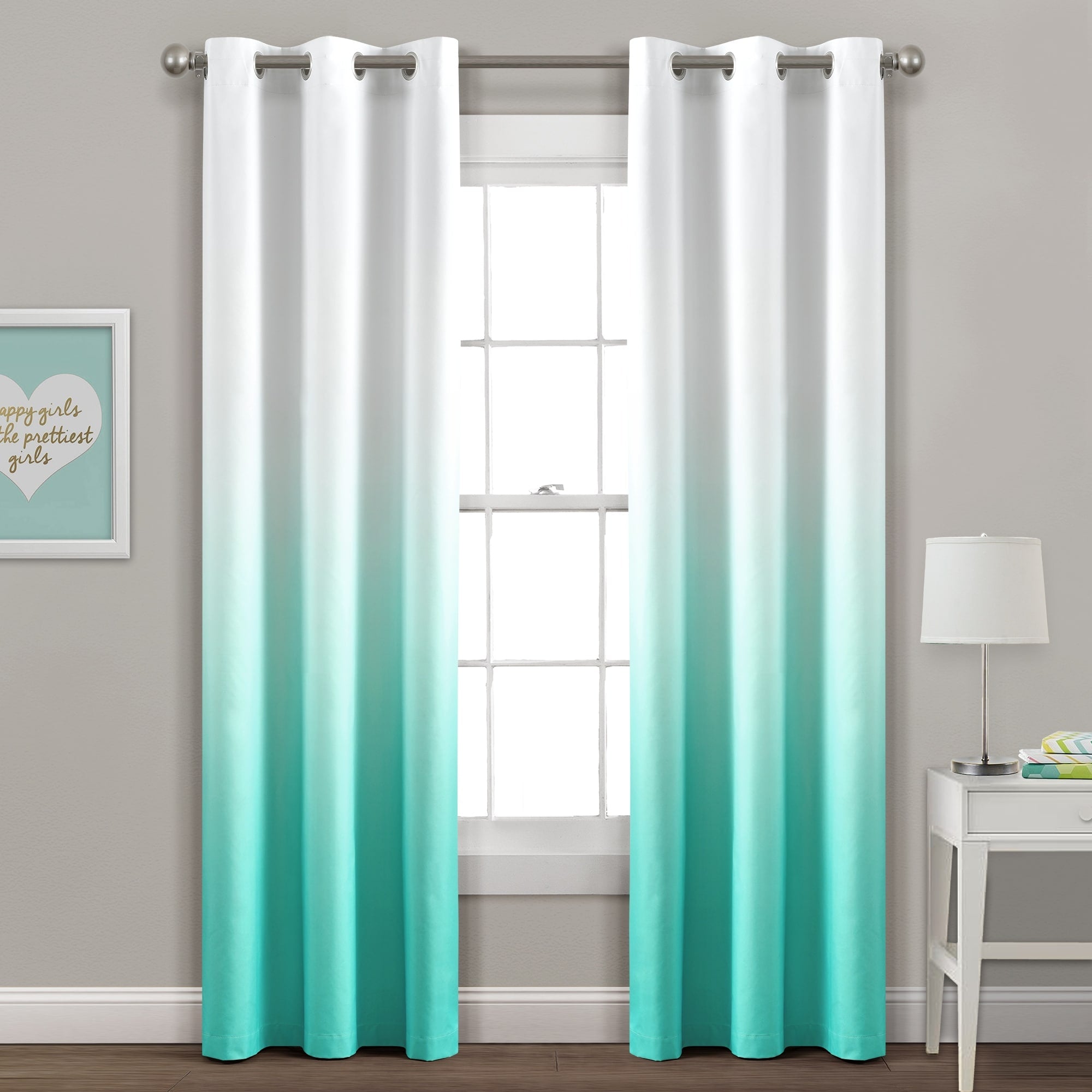 Porch & Den Millbrook Ombre Blackout Grommet Top Curtain Panel Pair