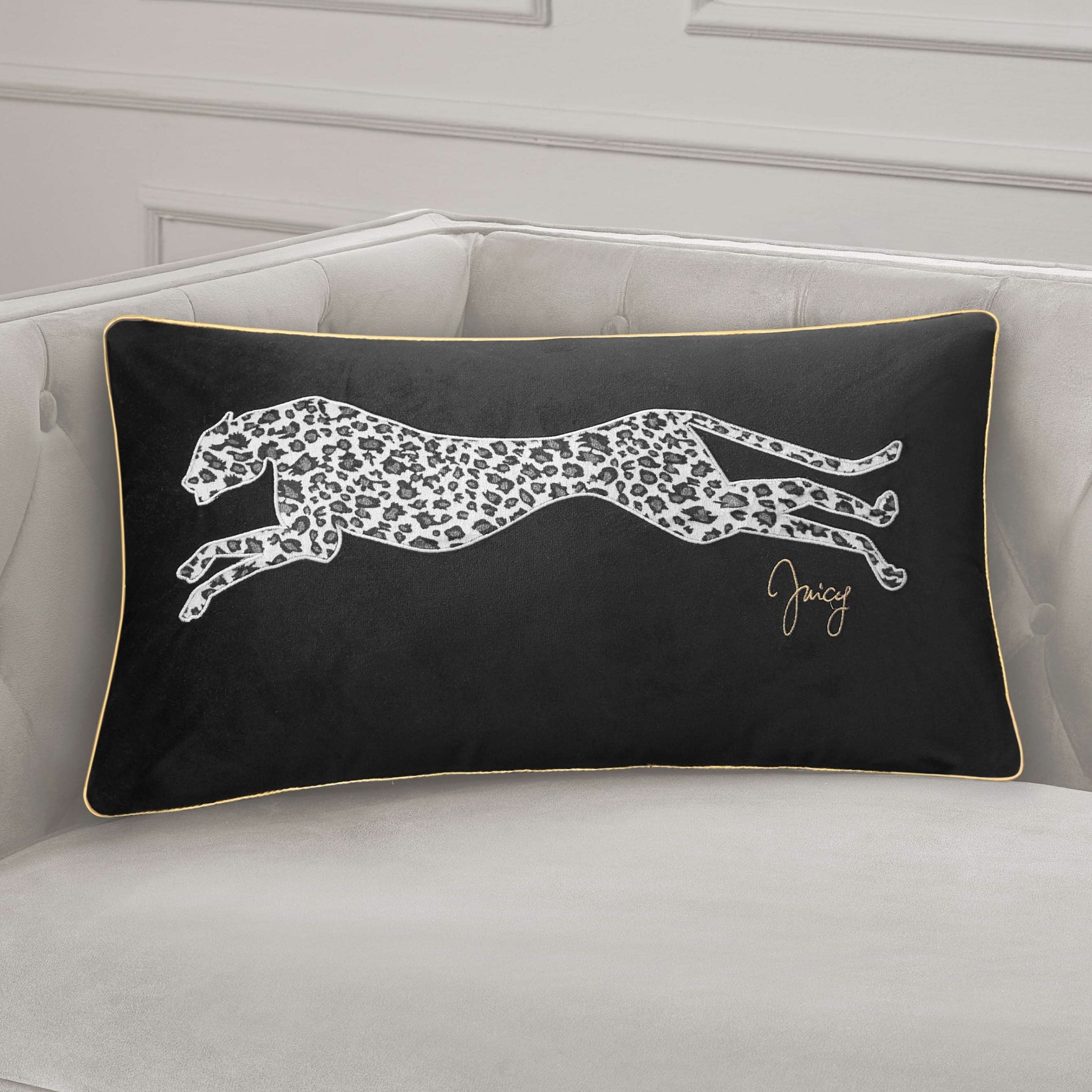 Juicy Couture Velvet Cheetah Pillow 14 x 24