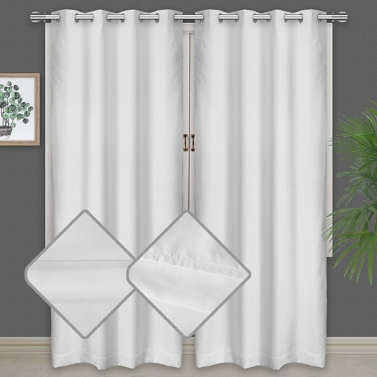 Elle 100% Blackout Grommet Curtains, 2 Panels