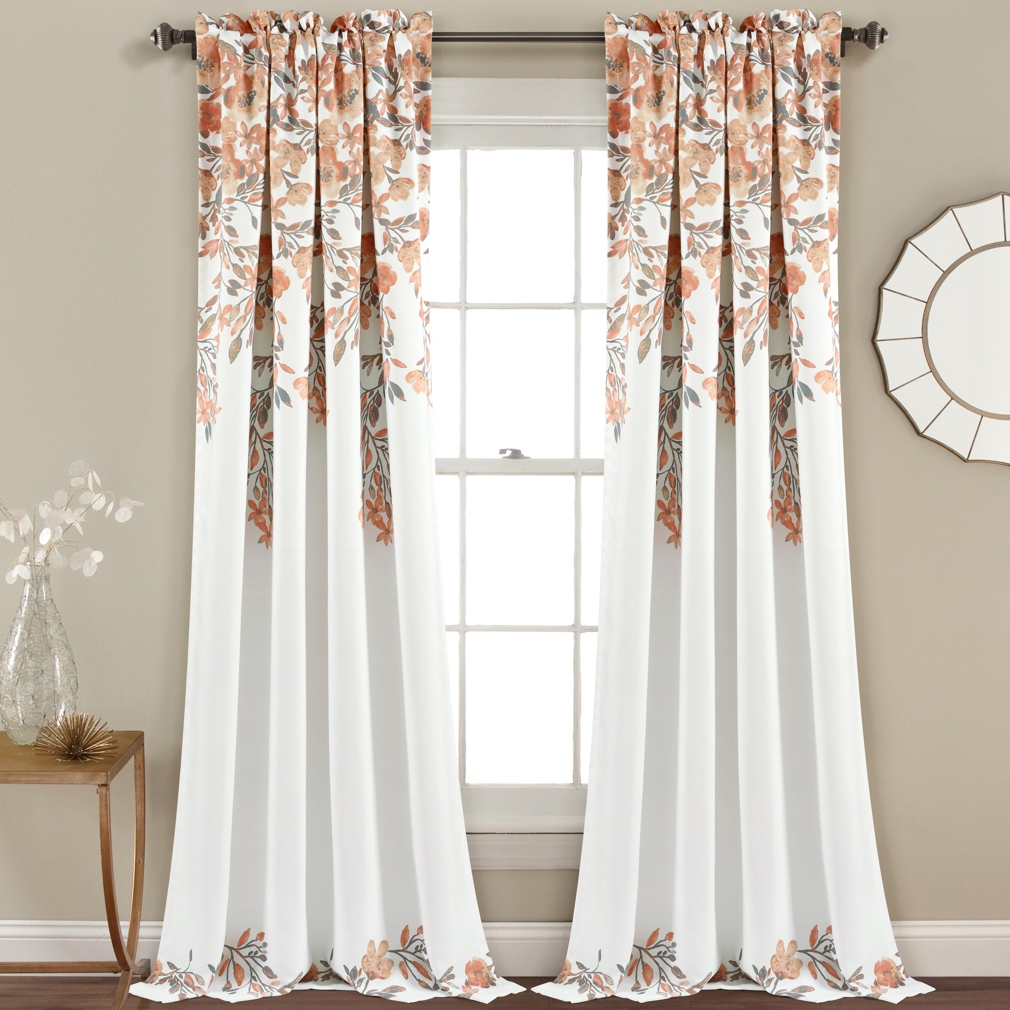 Porch & Den Elcaro Floral Room Darkening Curtain Panel Pair