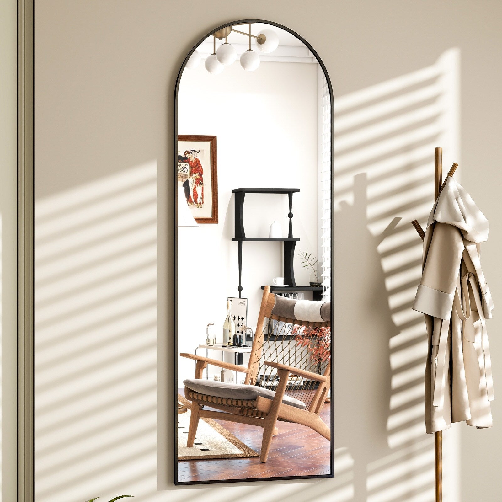 Metal Arch Full Length Mirror Floor Mirror Wall-Mounted