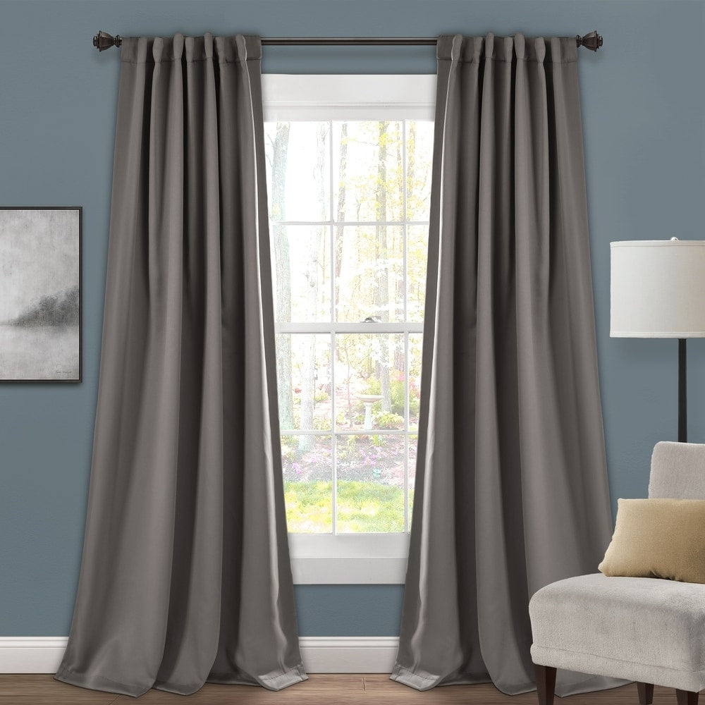 Porch & Den Linda Insulated Back Tab Blackout Window Curtain Panel Pair