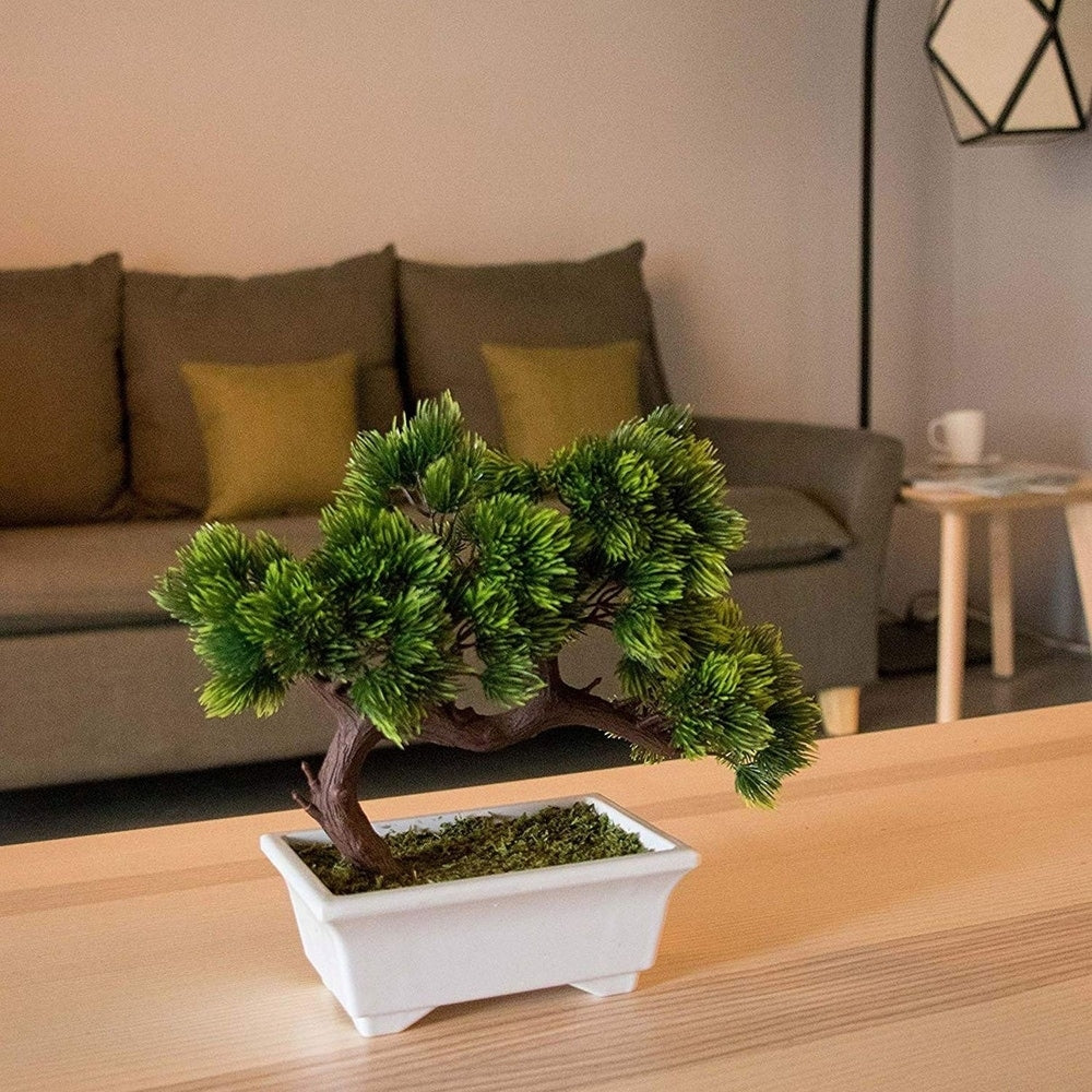 Artificial Potted Pine Bonsai Tree Indoor House Plant